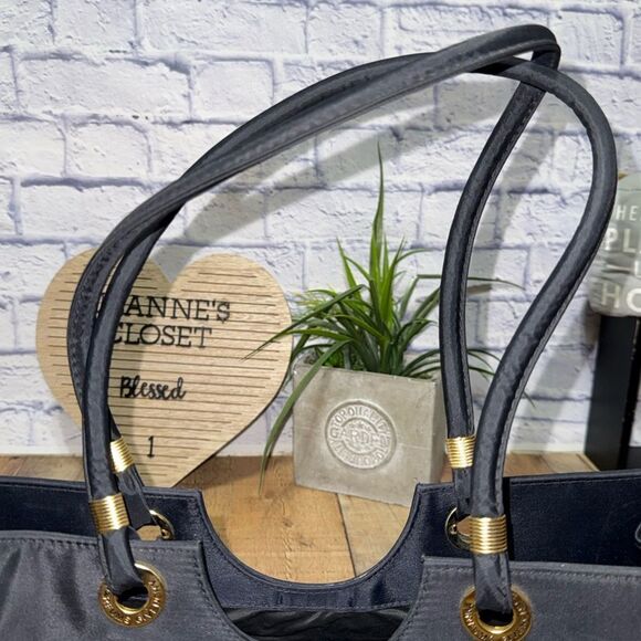 Givenchy Parfums Black Nylon Tote Bag w Gold Signature Logo Accents - Picture 4 of 16